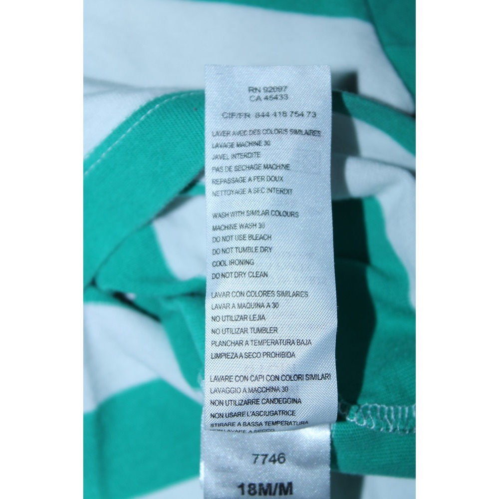 Jacadi Kids 18 Months Green White Striped Polo Shirt - Picture 8 of 10